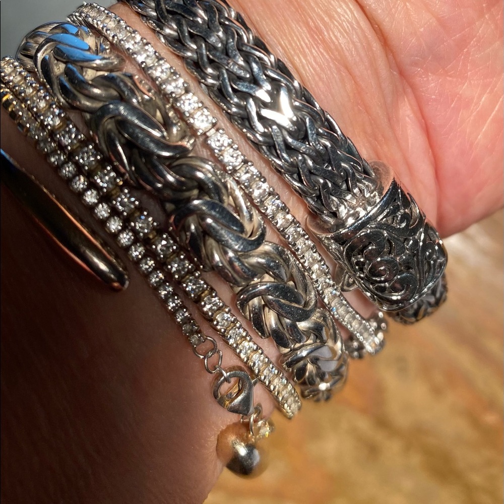 Silver bracelet 925 pure authentic handmade in Bali. 7.5”8mm wide. Perfect - Picture 4 of 15